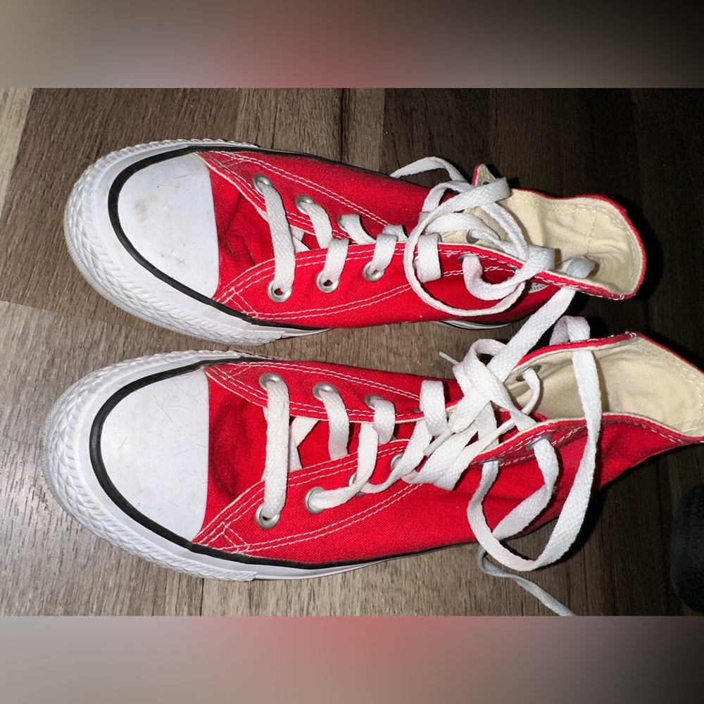 Red high top converse